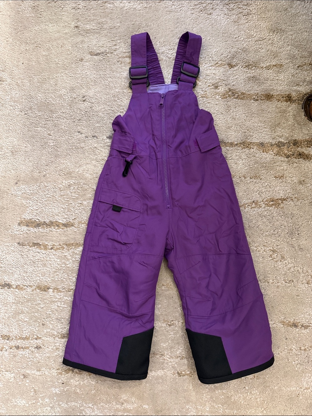 Girls Columbia Waterproof Purple Snow Suit Overalls with Reinforced Cuffs